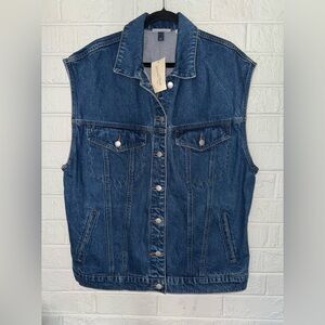 NWT UNIVERSAL THREAD women’s 80’s baggy denim sleeveless vest Sz S L ✨